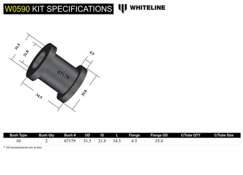 Rear Upper Control Arm Bush Kit (Front)