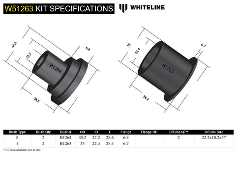 Front Lower Control Arm Bush Kit (Rear)