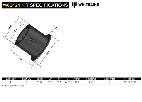 Rear Upper Control Arm Bush Kit (Front)