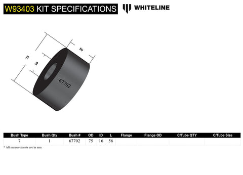 Rear Diff - Centre Bush Kit (75mm)