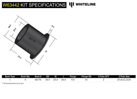 Rear Lower Control Arm Bush Kit (Inner)