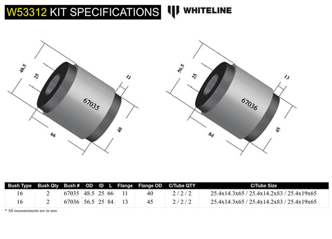 Front Lower Control Arm Bush Kit