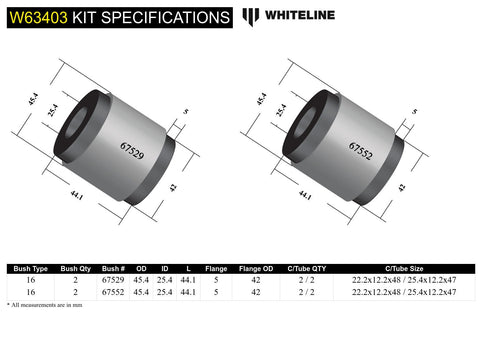 Rear Upper Control Arm Front Bush Kit