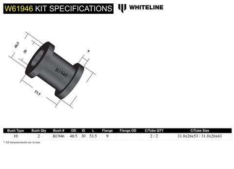 Rear Control Arm Bush Kit (Inner)