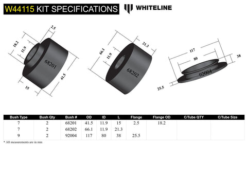 Front Strut Mount Bush Kit