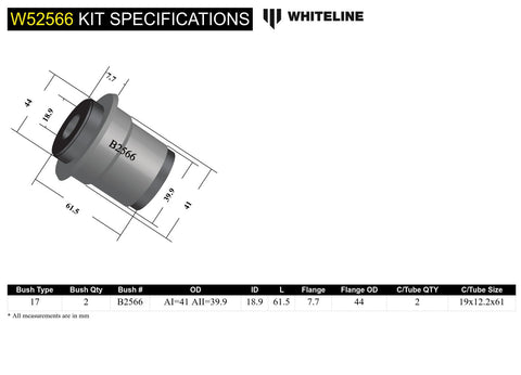 Front Lower Control Arm - Inner Bush Kit (Angled / Offset)