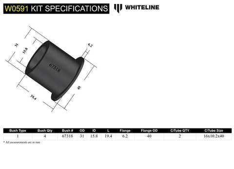 Rear Upper Control Arm Bush Kit (Rear)