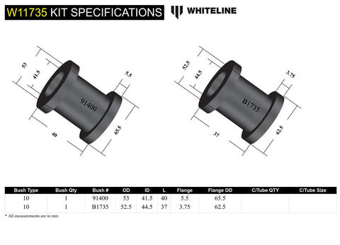 Front Steering Rack Bush Kit (O)