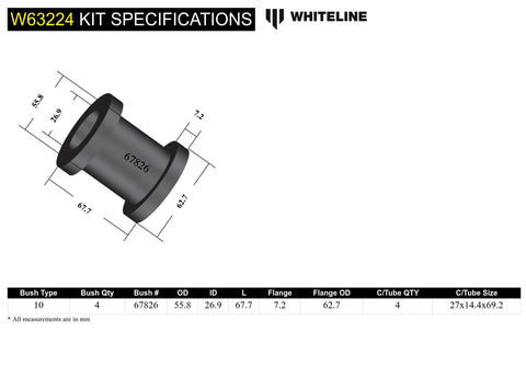 Rear Trailing Arm - Upper Bush Kit