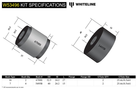 Front Lower Control Arm Bush Kit (Rear)