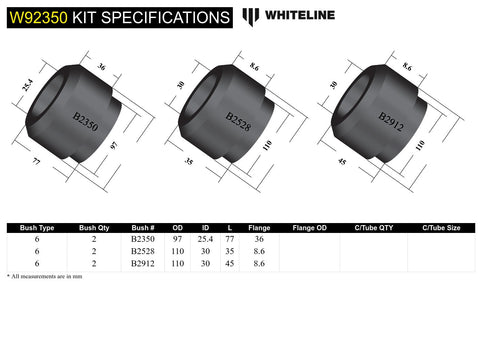 Rear Subframe Bush Kit (IRS)