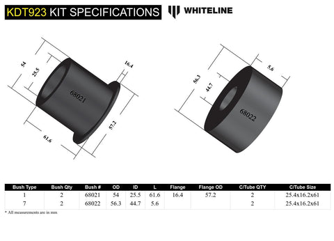 Rear Diff - Front Mount Bush Kit