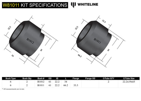 Front Strut Rod to Chassis Bush Kit